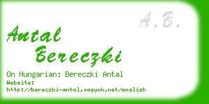 antal bereczki business card